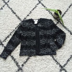 Papell Boutique embellished silk cocktail top